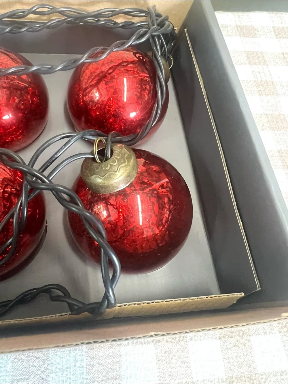Restoration hardware hand blown glass string lights red